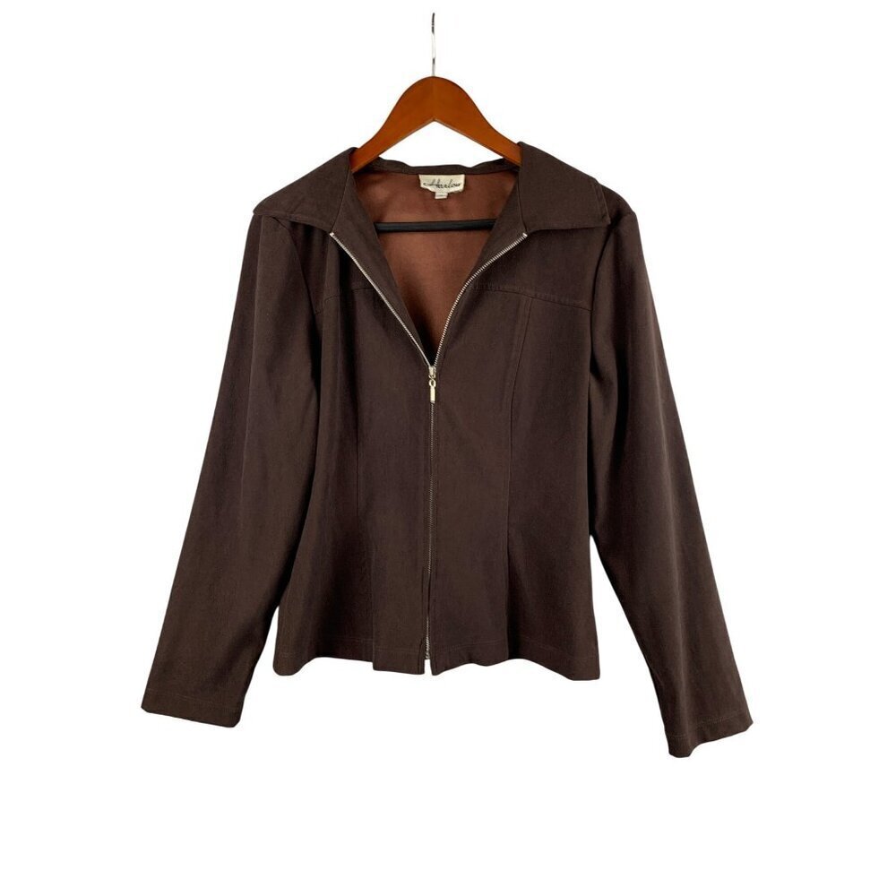 Harlow Brown Zip-Up Jacket S